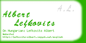 albert lefkovits business card